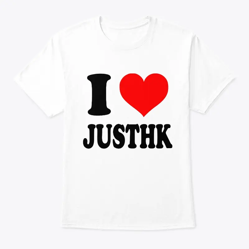 I Love JustHK T-Shirt - Black Text